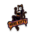 Here Kitty Halloween Sticker — Stickatude UV-printed die-cut Halloween sticker