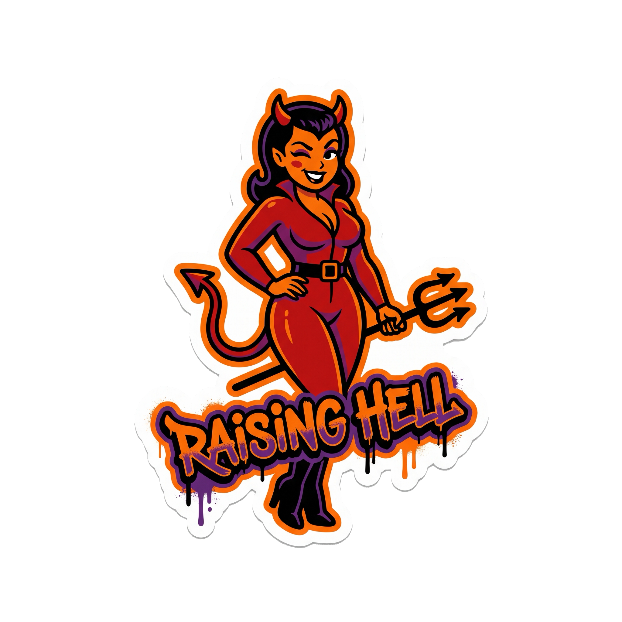 Raising Hell Halloween Sticker — Stickatude UV-printed die-cut Halloween sticker