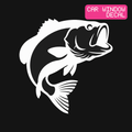 Leaping Bass Decal — Stickatude white car-window decal