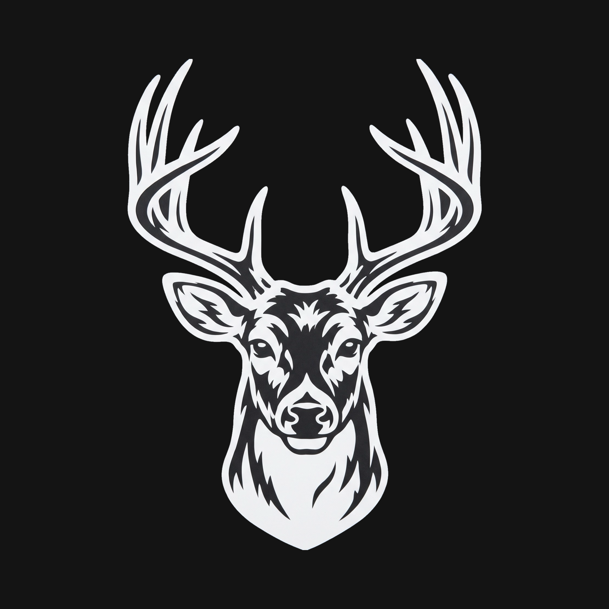 Buck Decal — Stickatude white car-window decal