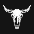 Bull Skull Decal — Stickatude white car-window decal
