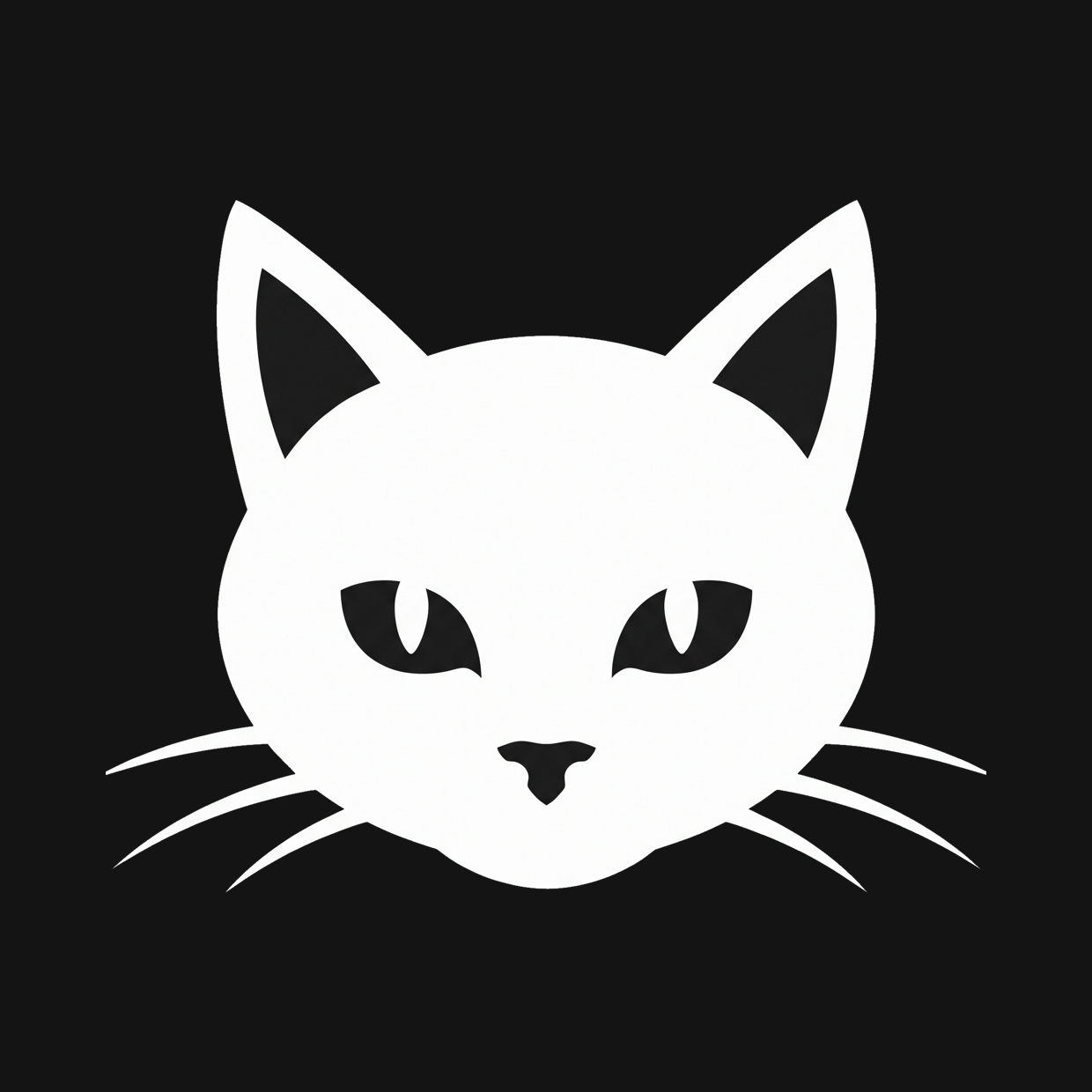 Cat Head Decal — Stickatude white car-window decal