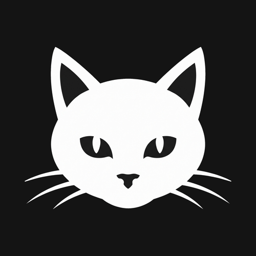 Cat Head Decal — Stickatude white car-window decal