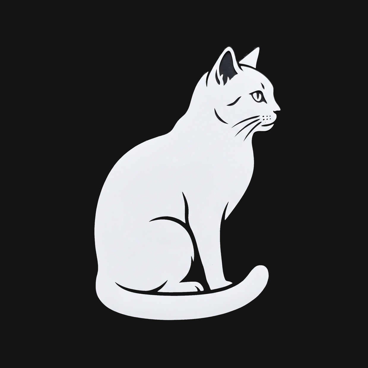 Sitting Cat Decal — Stickatude white car-window decal