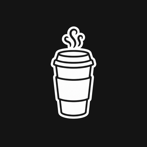 Coffee Cup Decal — Stickatude white car-window decal