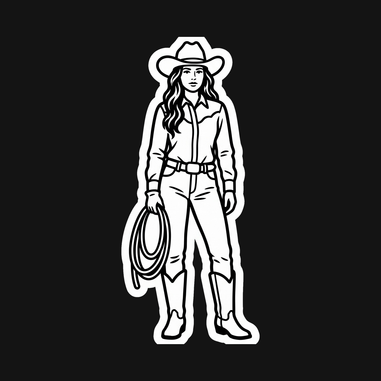 Cowgirl Decal — Stickatude white car-window decal