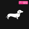 Dachshund Decal — Stickatude white car-window decal