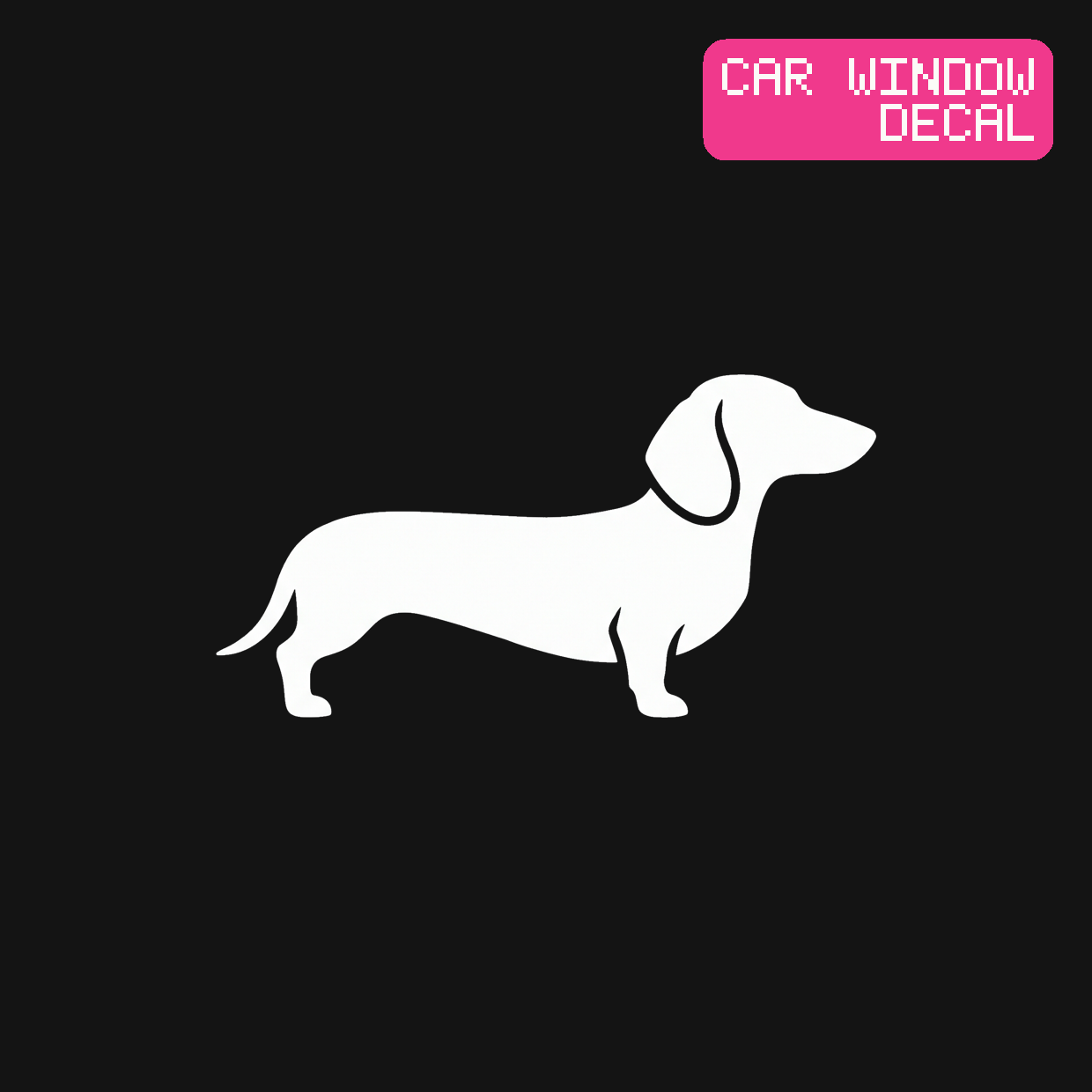 Dachshund Decal — Stickatude white car-window decal