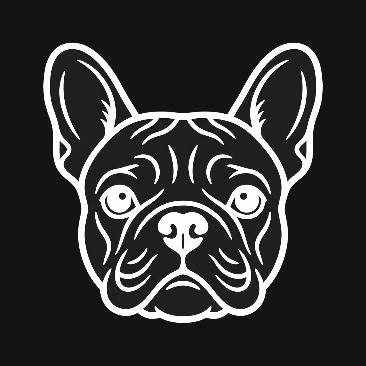 French Bulldog Decal — Stickatude white car-window decal