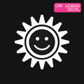 Sunny Smile Decal — Stickatude white car-window decal