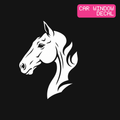 Horse Head Decal — Stickatude white car-window decal