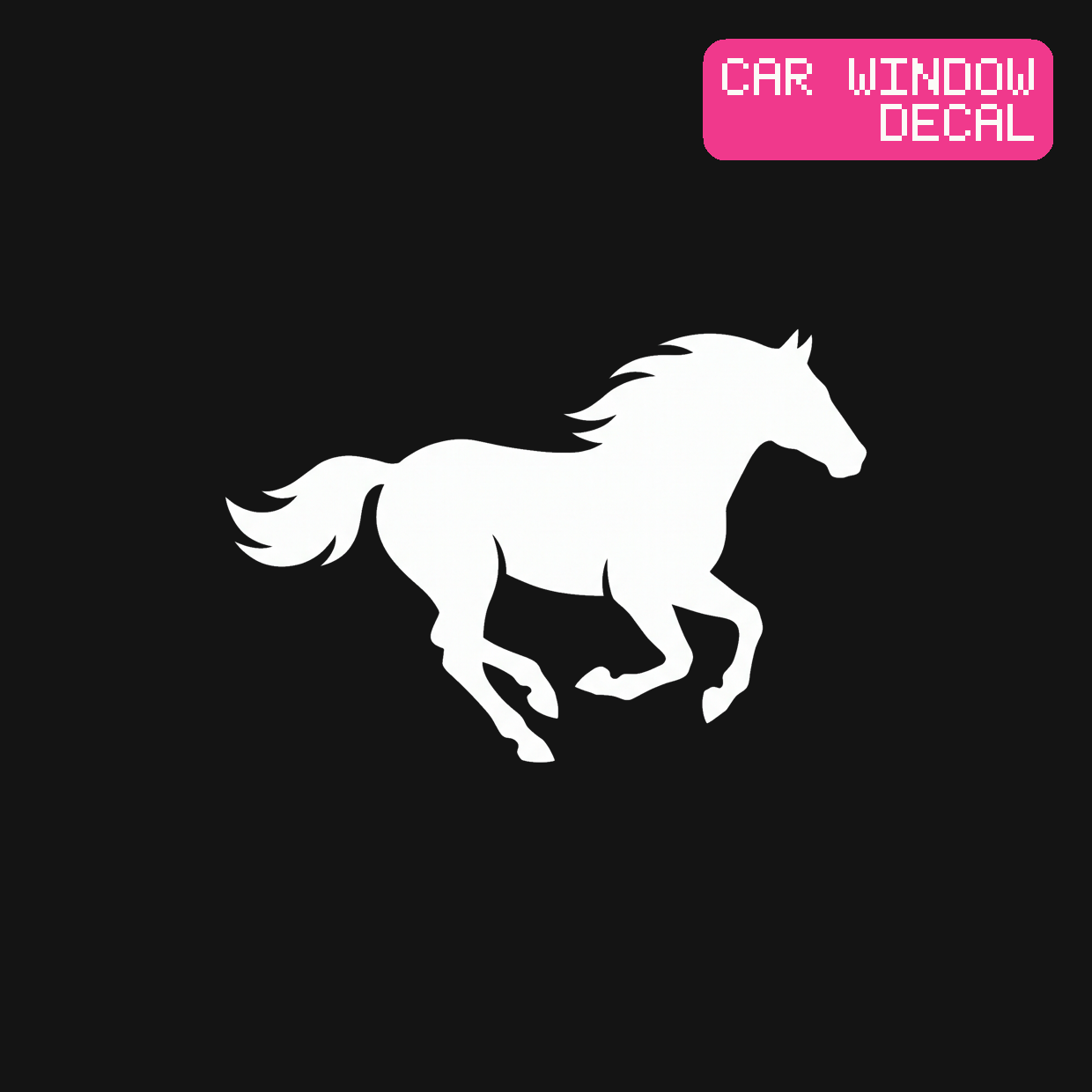 Running Horse Decal — Stickatude white car-window decal