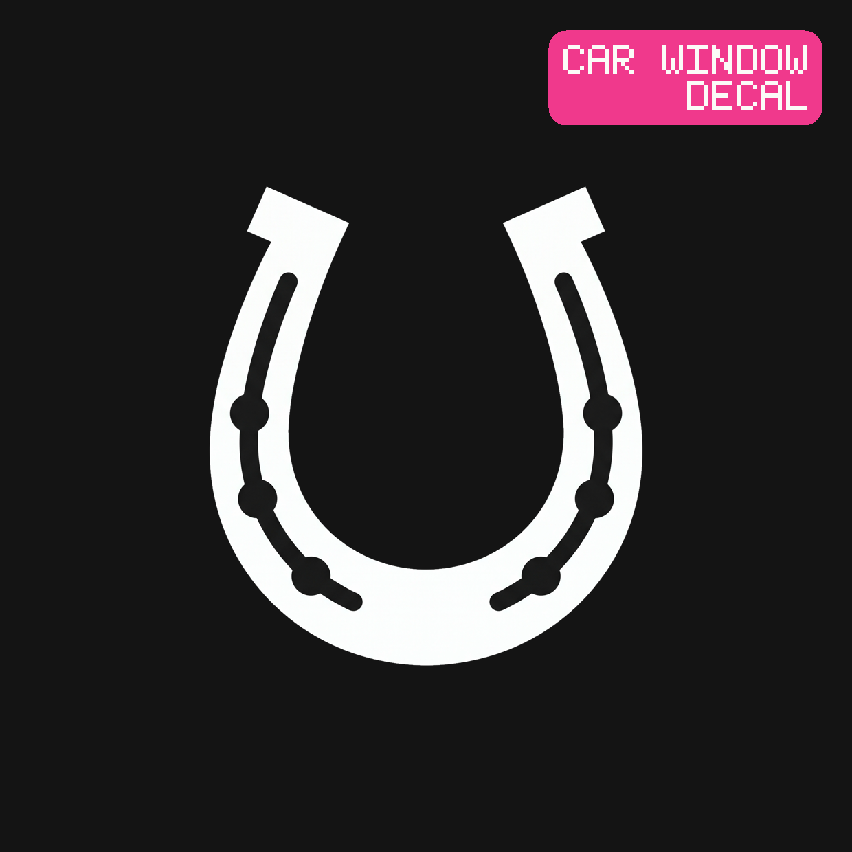 Horseshoe Decal — Stickatude white car-window decal