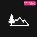 Mountain Range Decal — Stickatude white car-window decal