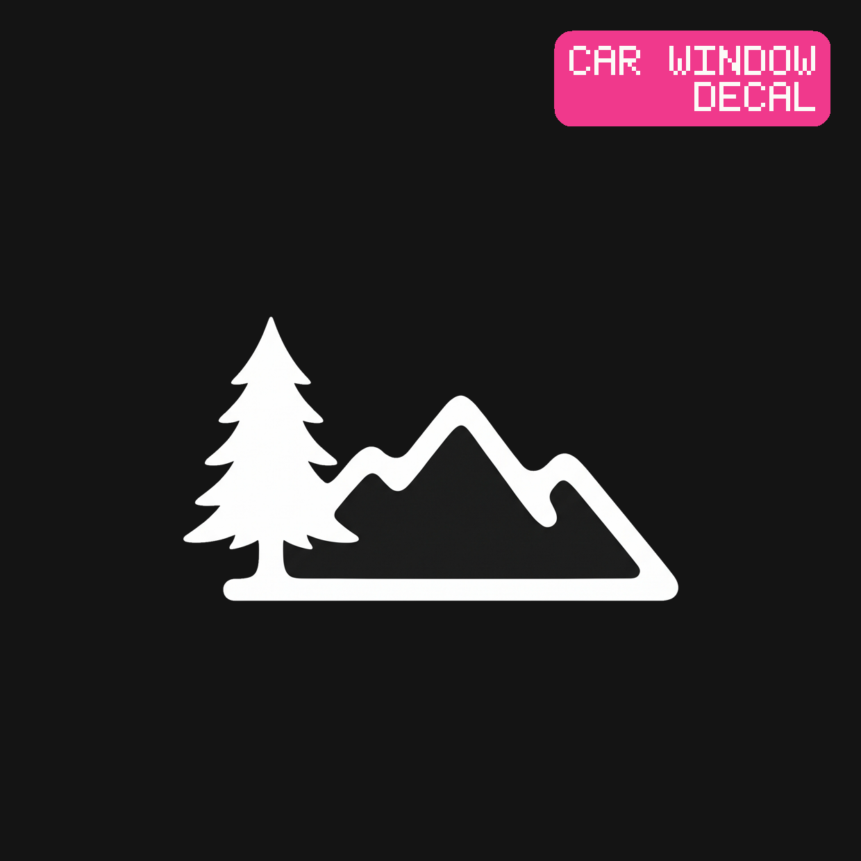 Mountain Range Decal — Stickatude white car-window decal