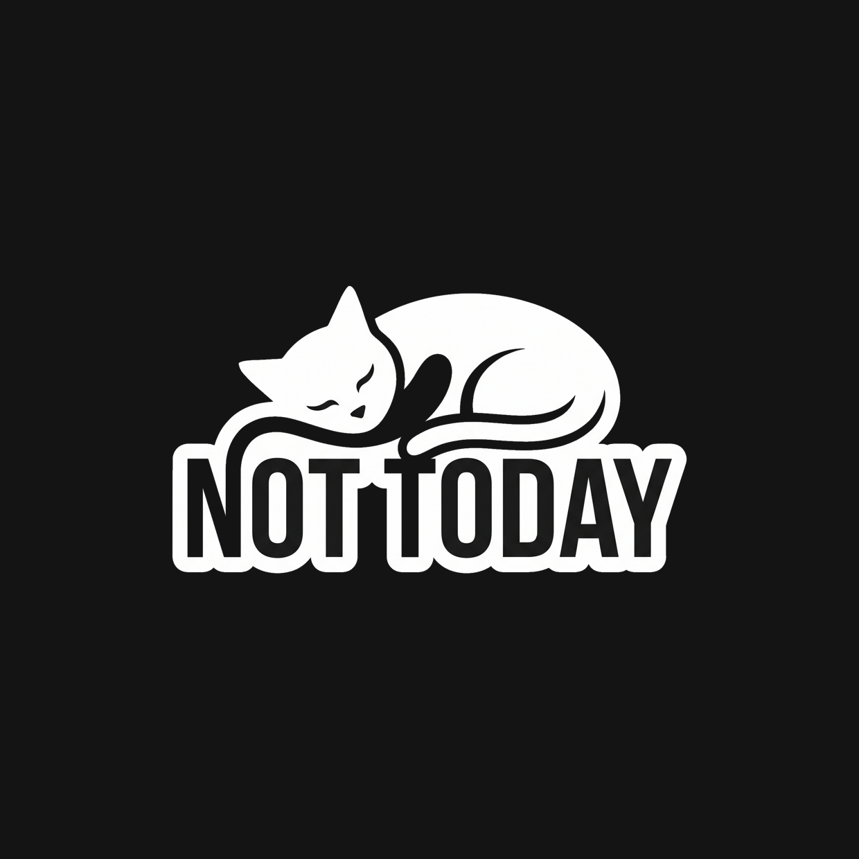 Not Today Decal — Stickatude white car-window decal
