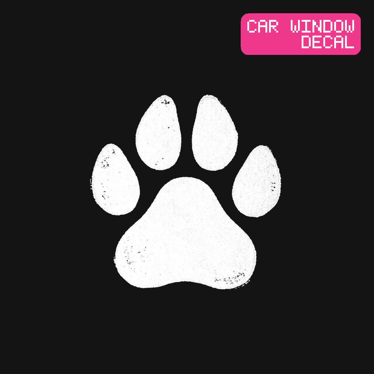 Paw Print Decal — Stickatude white car-window decal