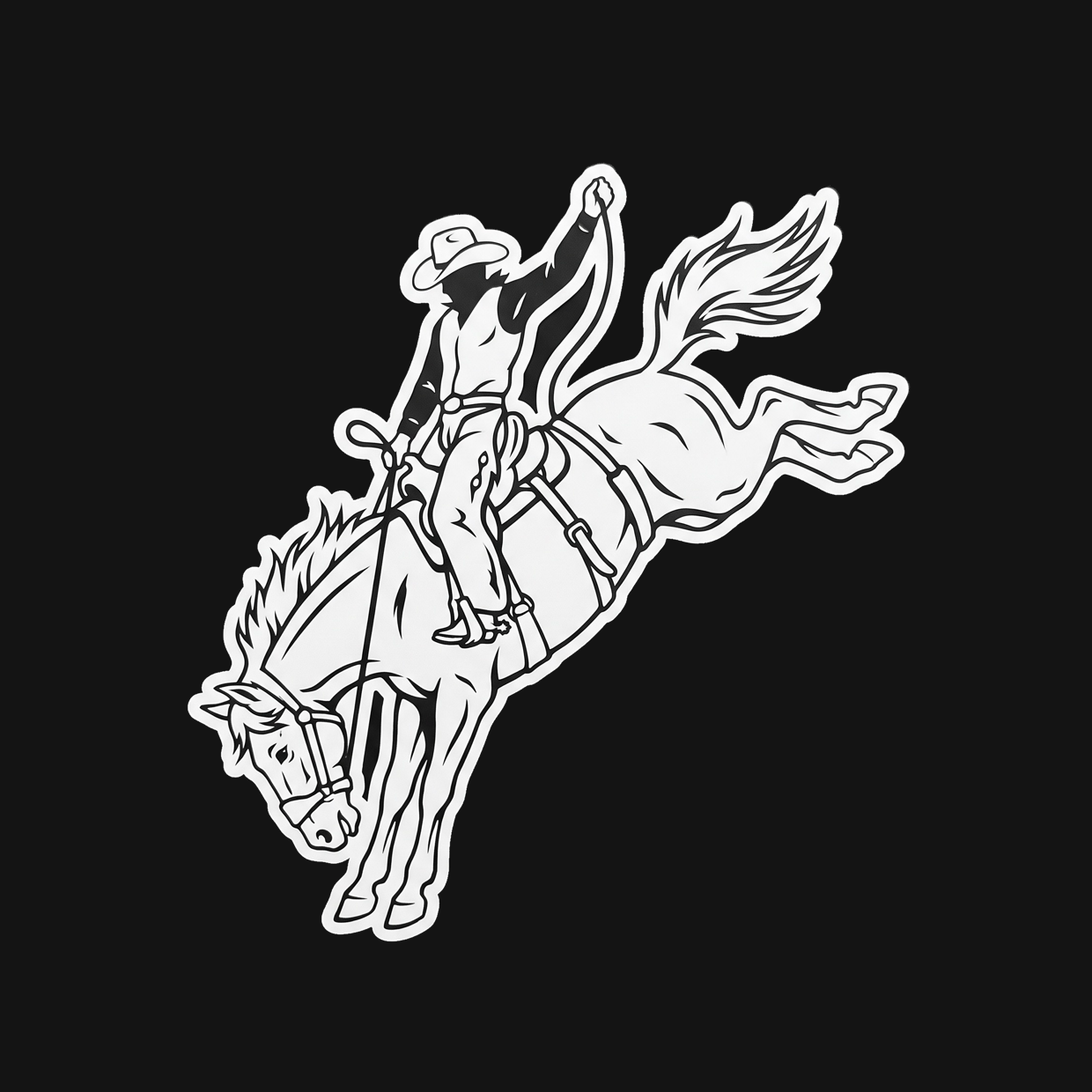 Rodeo Rider Decal — Stickatude white car-window decal
