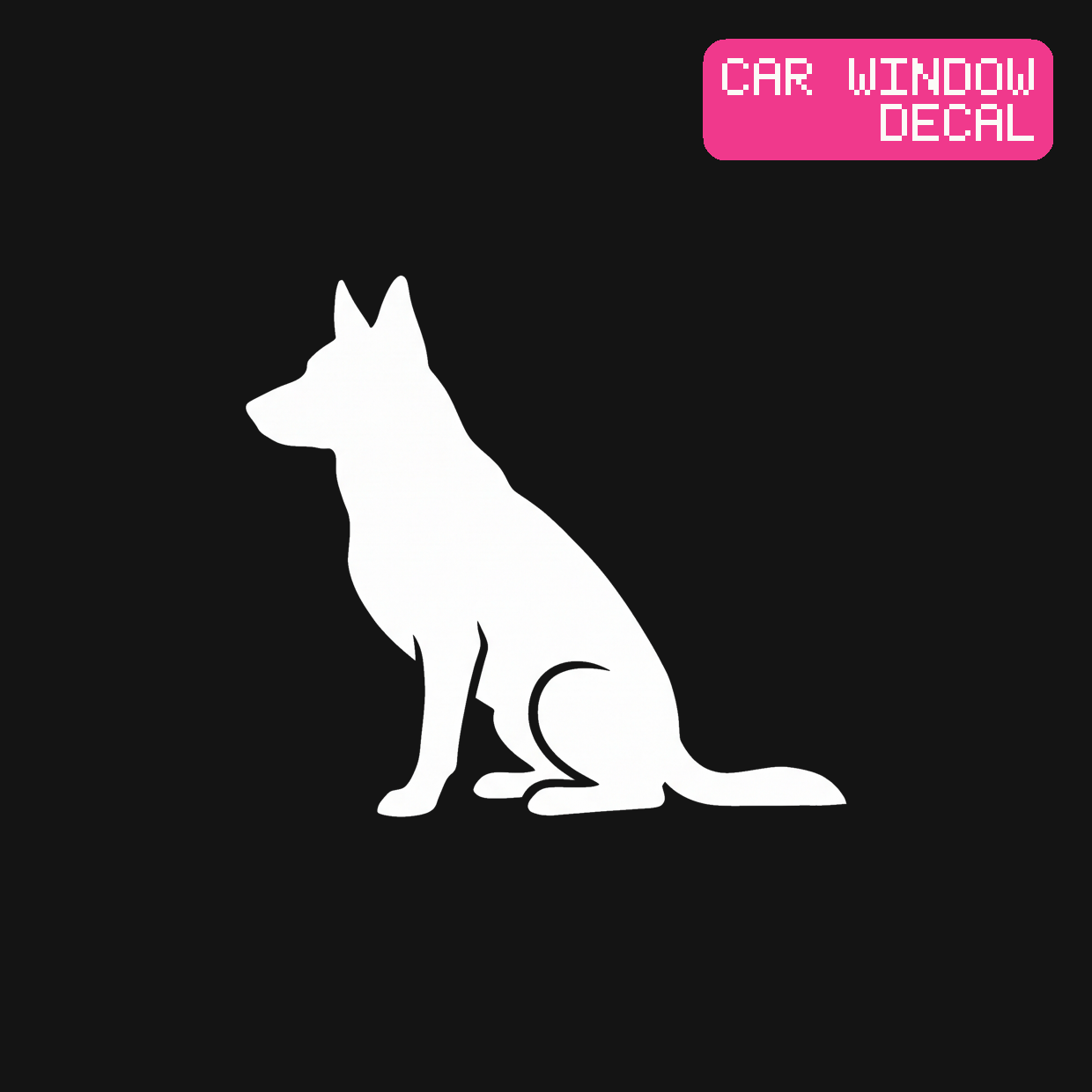 German Shepherd Decal — Stickatude white car-window decal