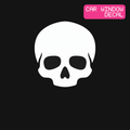 Skull Decal — Stickatude white car-window decal