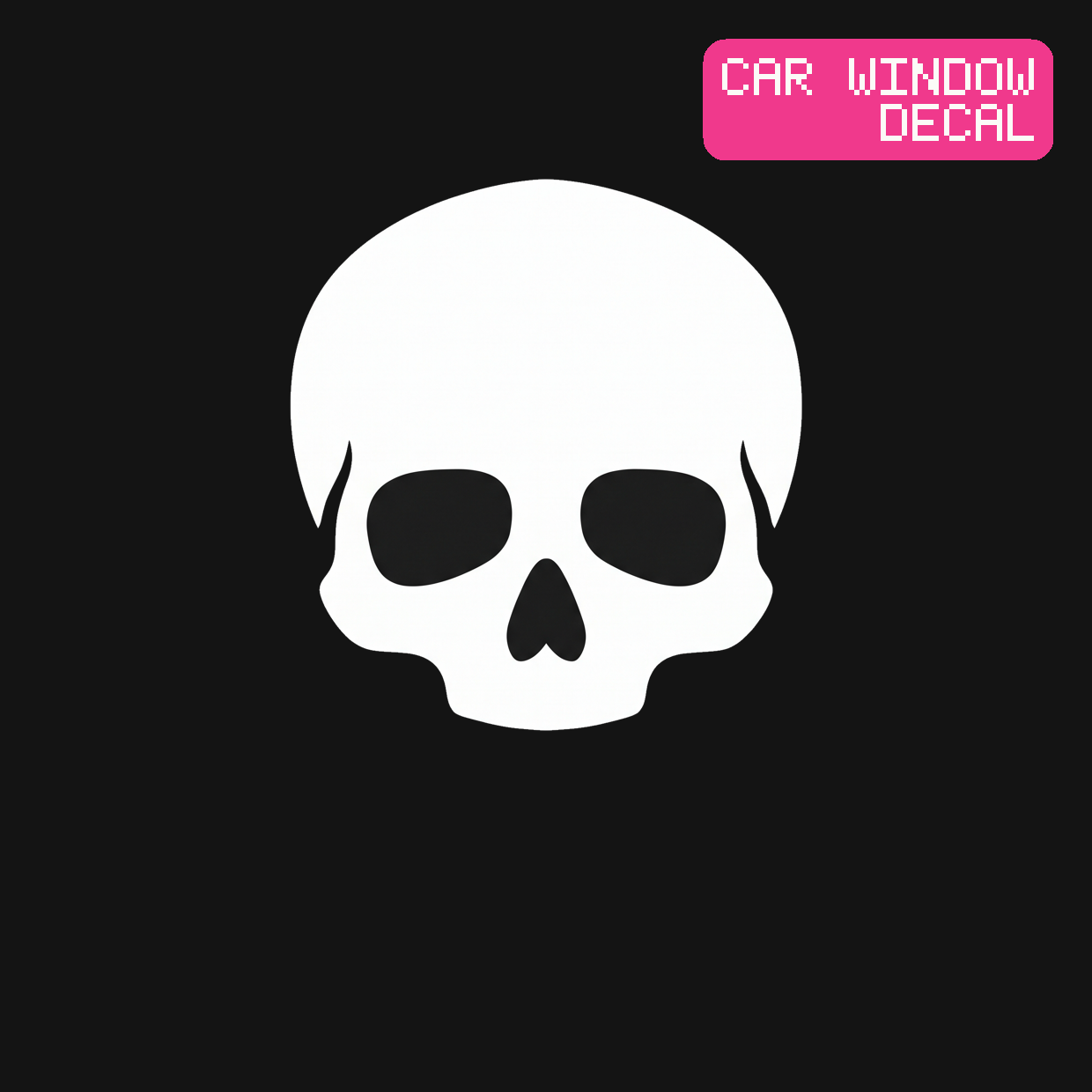 Skull Decal — Stickatude white car-window decal