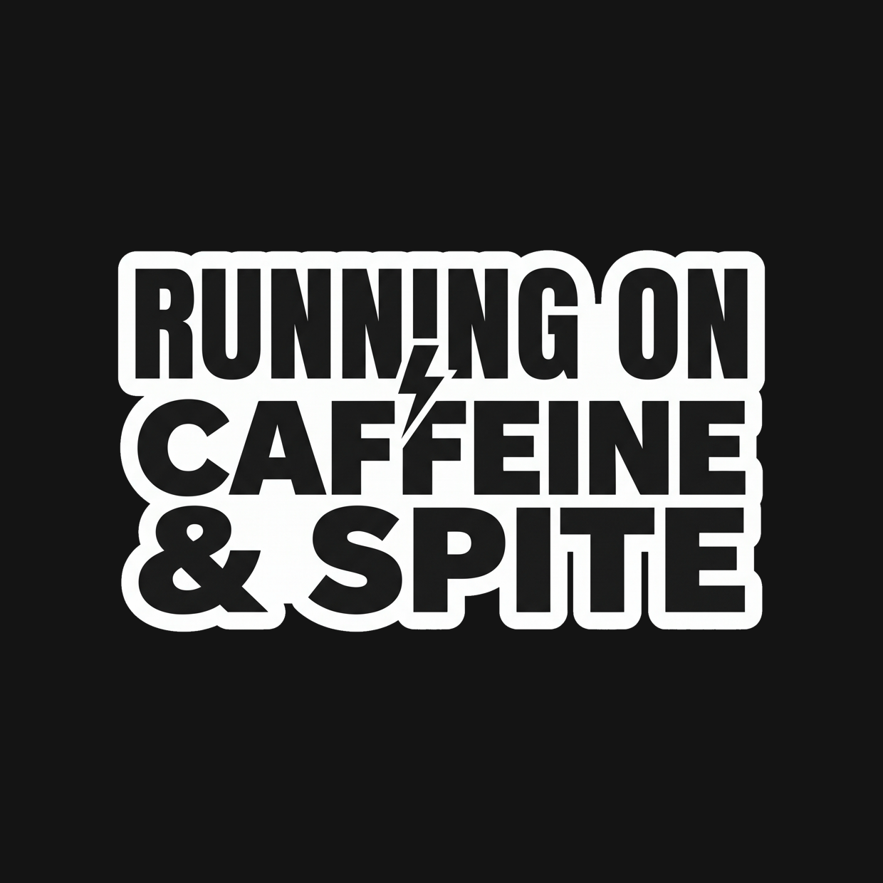 Caffeine & Spite Decal — Stickatude white car-window decal