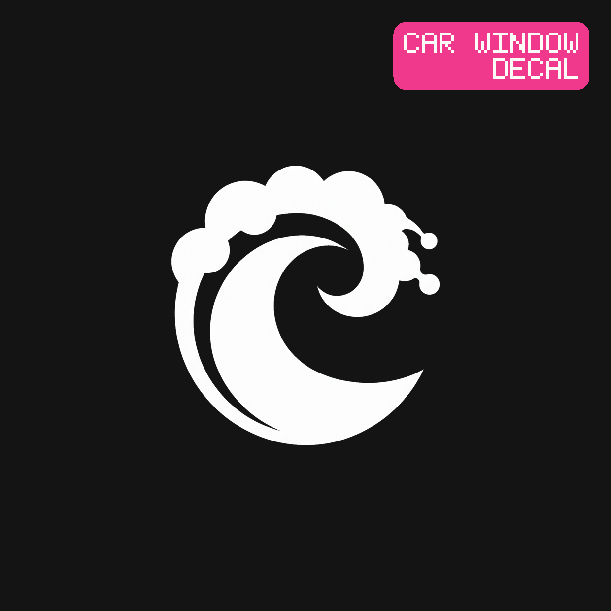 Ocean Wave Decal — Stickatude white car-window decal