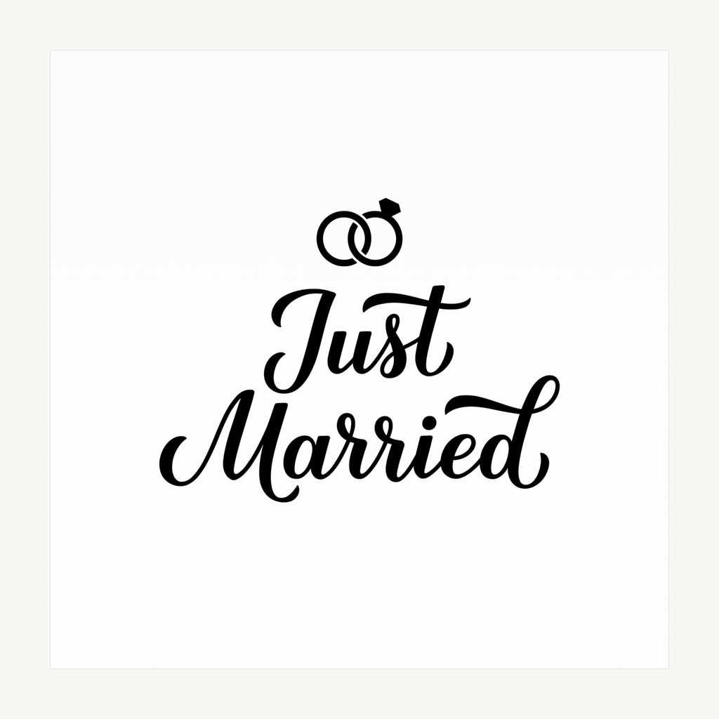 Just Married Champagne Flute Decals (Set of 2) artwork