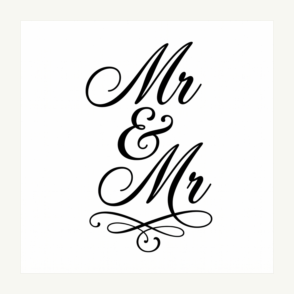 Mr & Mr Champagne Flute Decals (Set of 2) artwork