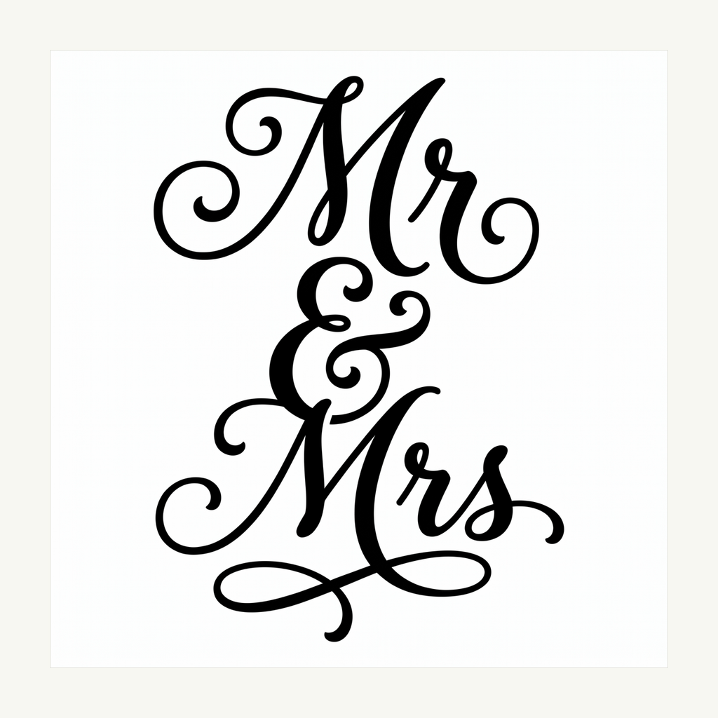 Mr & Mrs Champagne Flute Decals (Set of 2) artwork