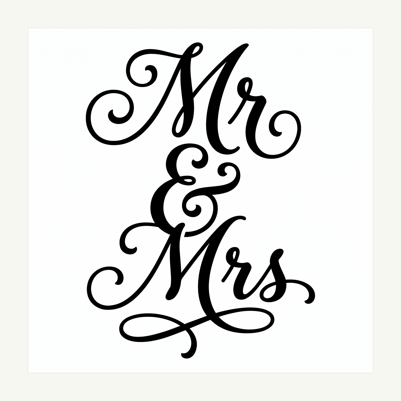 Mr & Mrs Champagne Flute Decals (Set of 2) artwork
