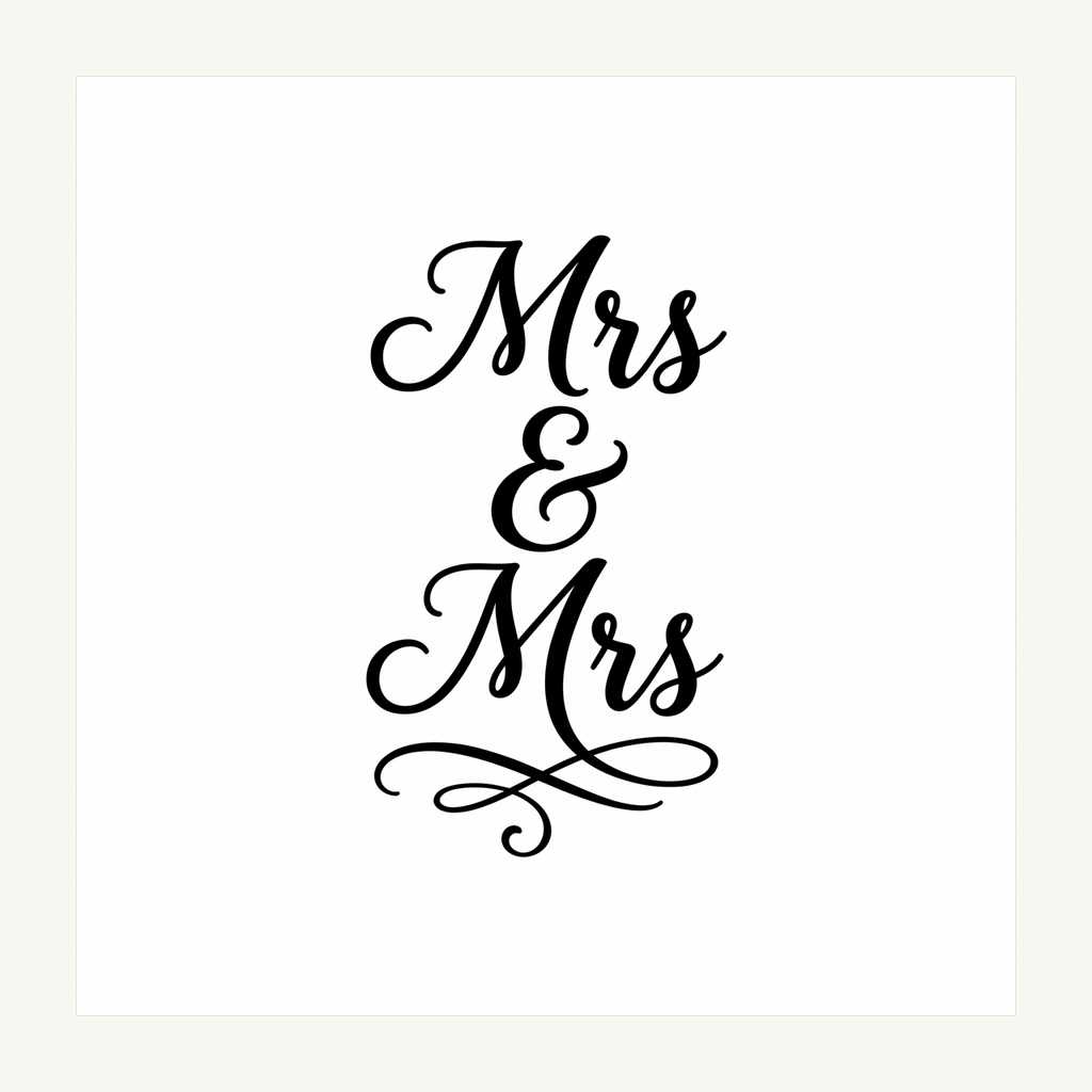 Mrs & Mrs Champagne Flute Decals (Set of 2) artwork