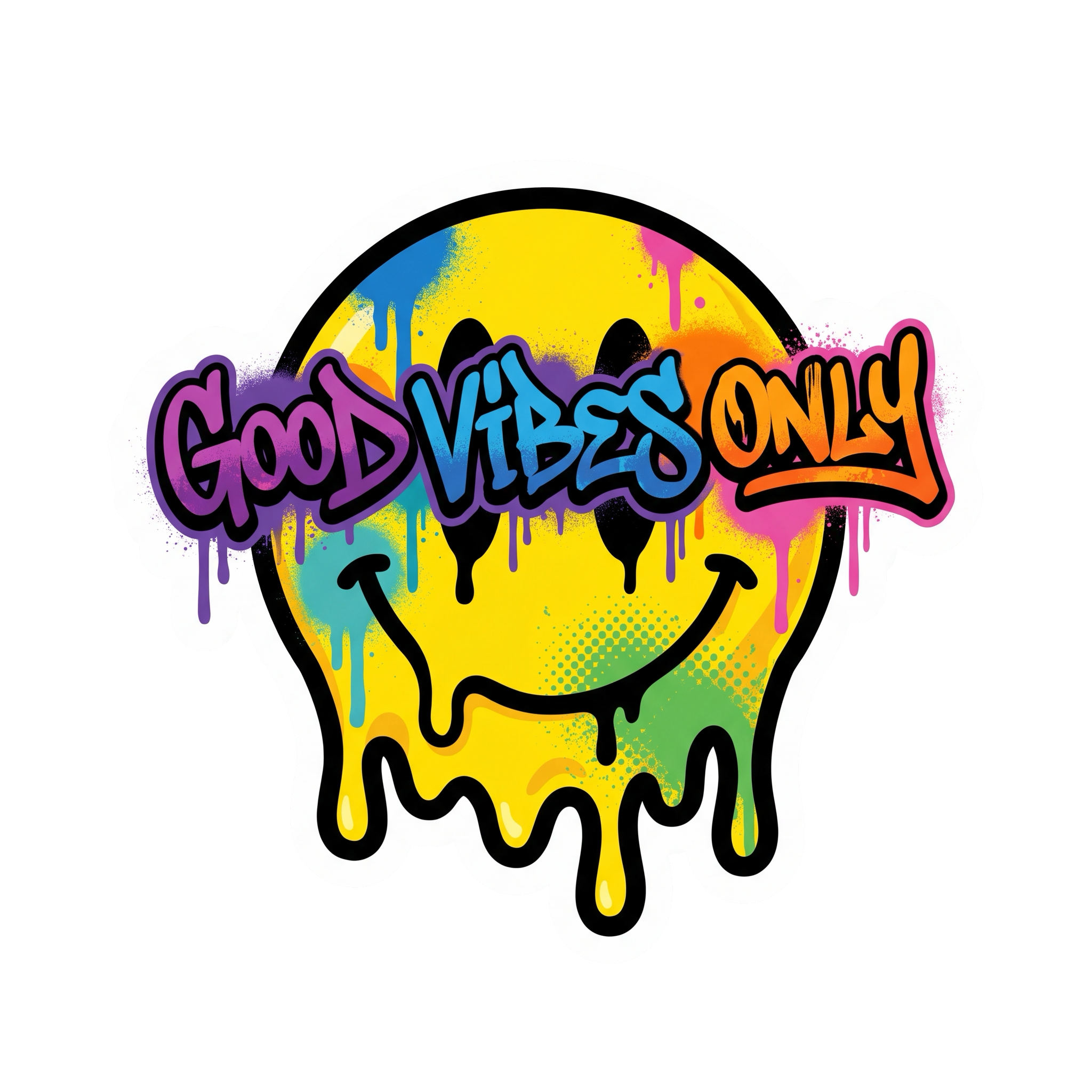 Good Vibes Only Window Sticker — Stickatude UV-printed window sticker