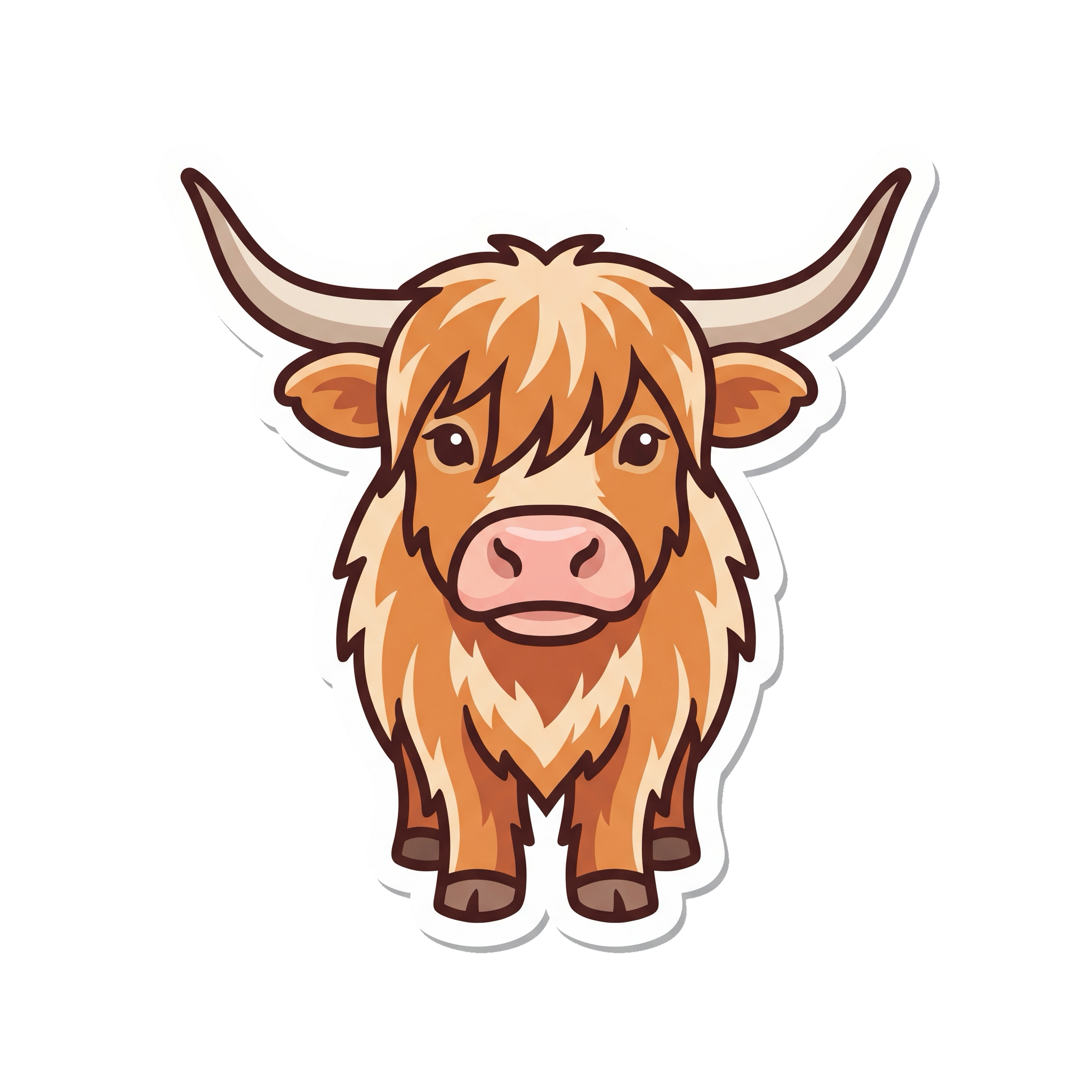 Highland Cow Window Sticker — Stickatude UV-printed window sticker