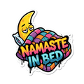 Namaste In Bed Window Sticker — Stickatude UV-printed window sticker