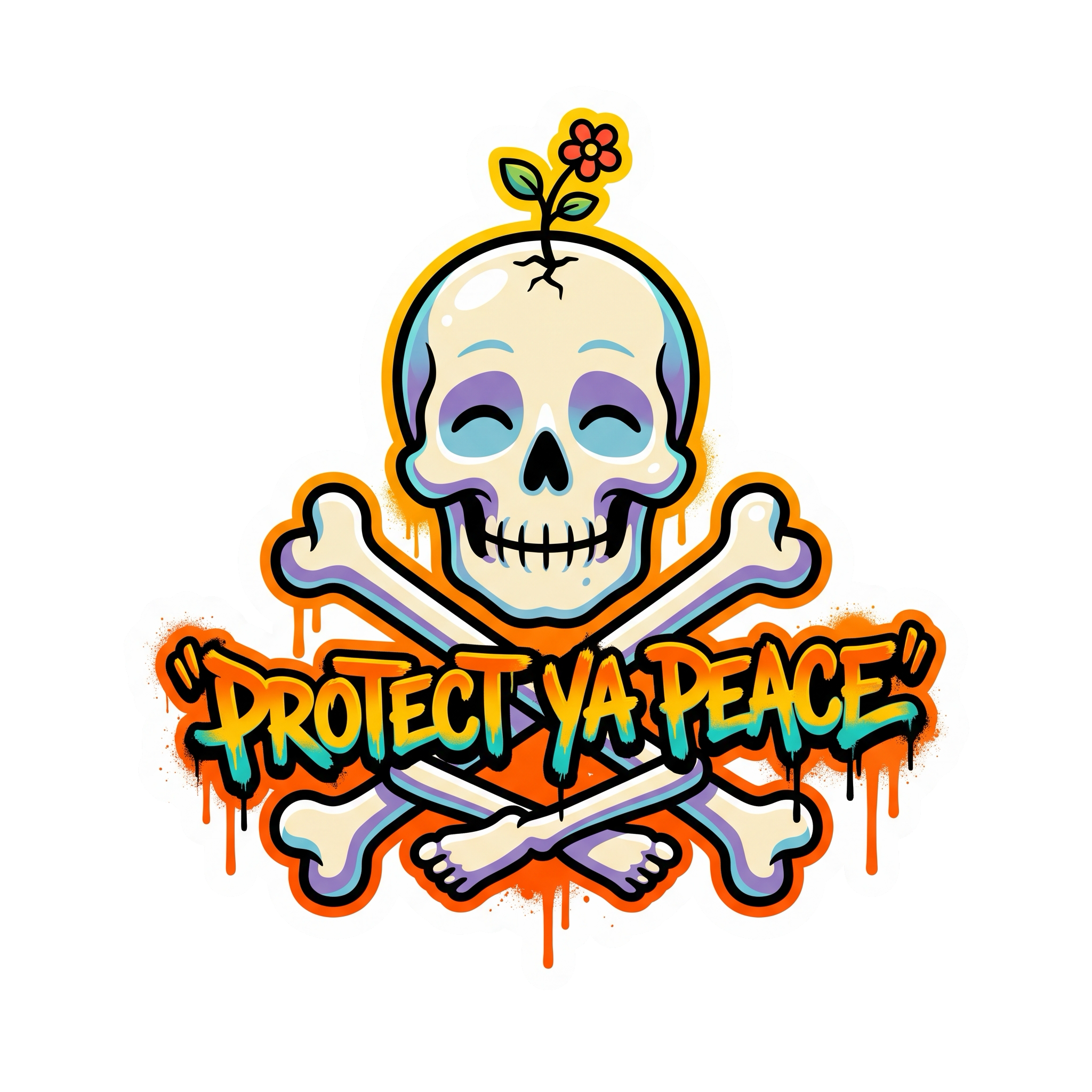 Protect Ya Peace Window Sticker — Stickatude UV-printed window sticker