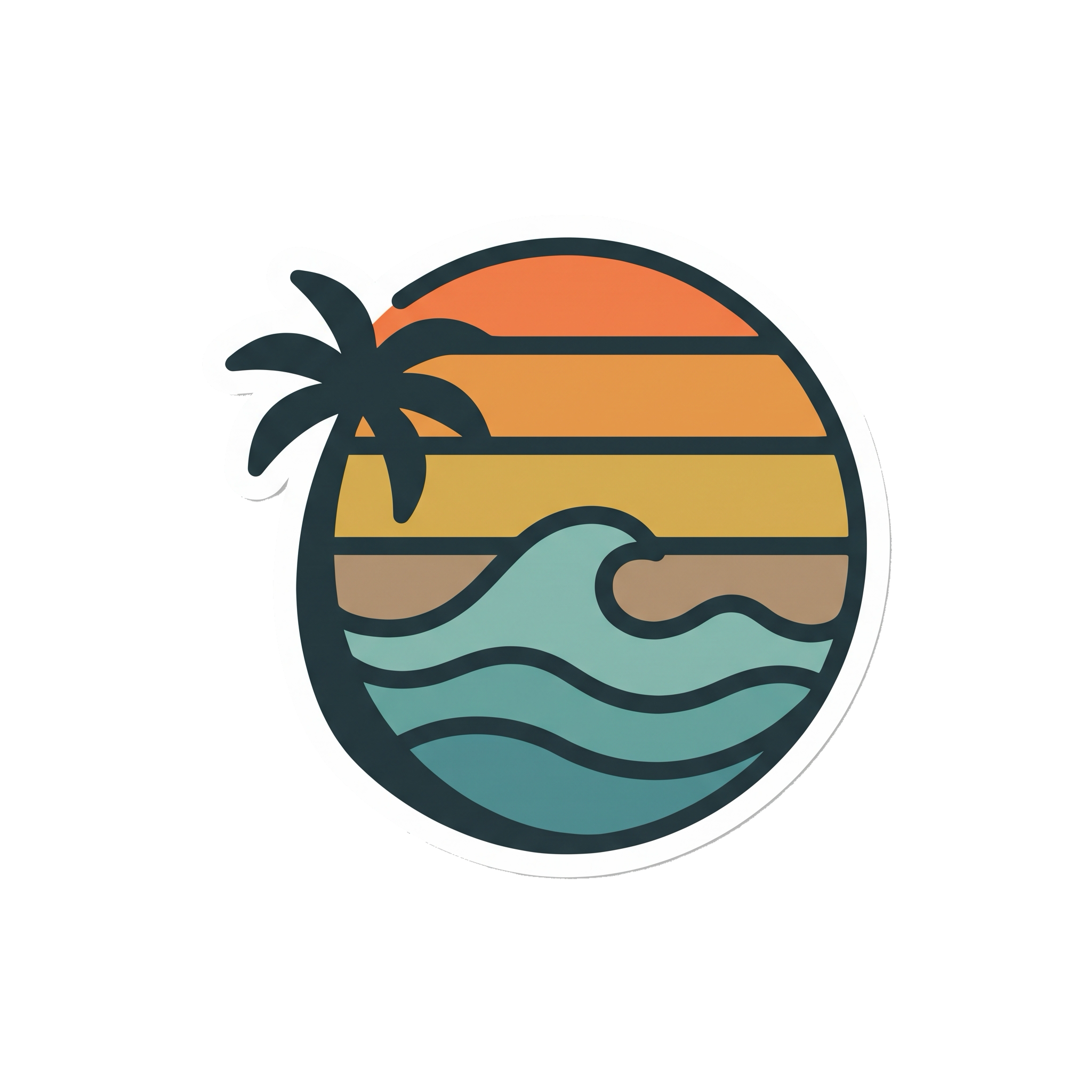 Retro Sunset Window Sticker — Stickatude UV-printed window sticker