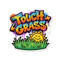 Touch Grass Window Sticker — Stickatude UV-printed window sticker