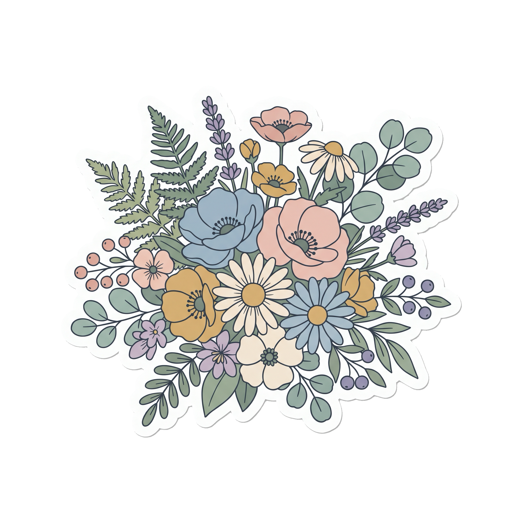 Wildflower Window Sticker — Stickatude UV-printed window sticker